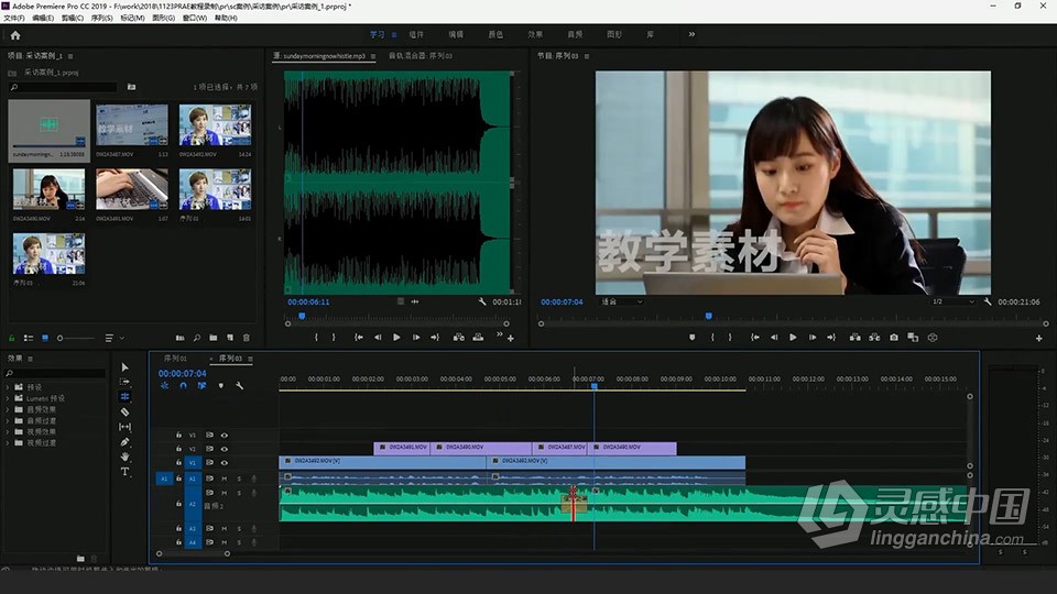 Adobe Premiere Pro 2019 软件入门课程 pr零基础自学中文教程 小白也能学会  灵感中国社区 www.lingganchina.com