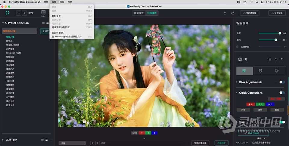 全自动完美图像清晰软件 Perfectly Clear QuickDesk 4.2.0（2332）Mac中文版  等多国语言版本  灵感中国网 www.lingganchina.com