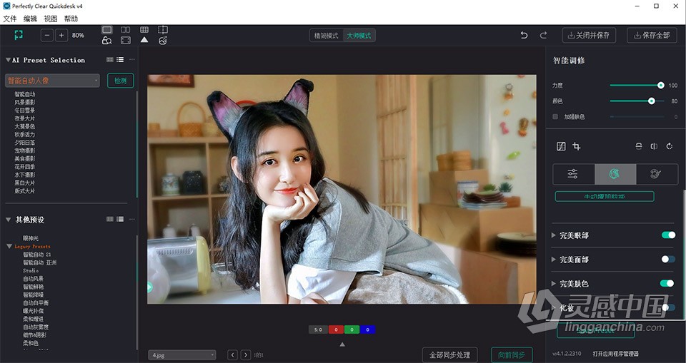 全自动完美图像清晰软件 Perfectly Clear QuickDesk 4.1.2 WIN64中文版  灵感中国网 www.lingganchina.com
