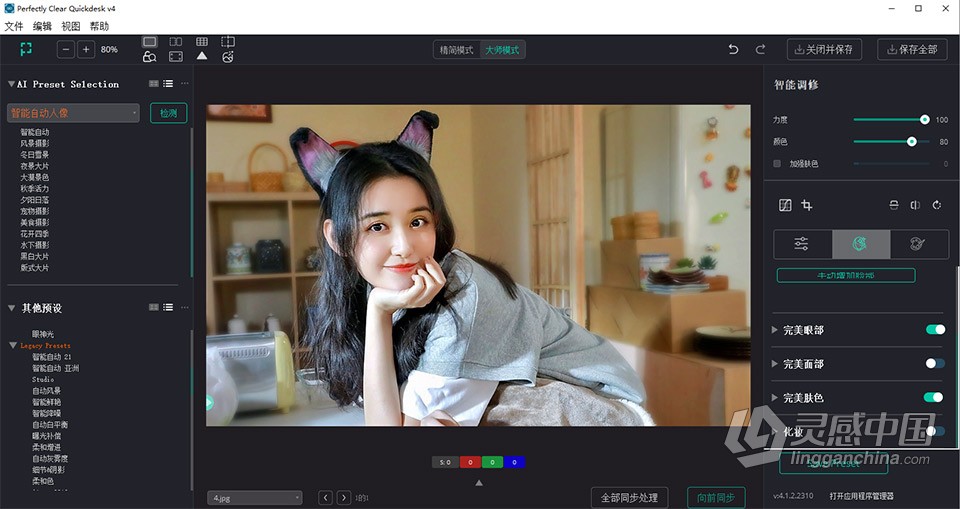 全自动完美图像清晰软件 Perfectly Clear QuickDesk 4.1.2 WIN64中文版  灵感中国社区 www.lingganchina.com