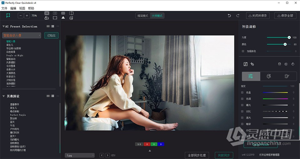 全自动完美图像清晰软件 Perfectly Clear QuickDesk 4.1.2 WIN64中文版  灵感中国网 www.lingganchina.com