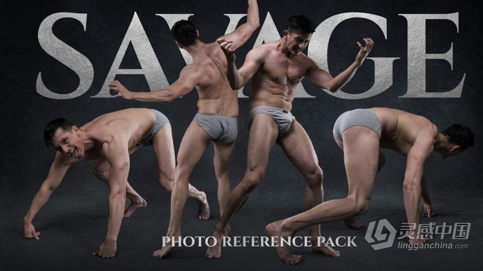 900张男性野性夸张动作表情人体造型高清参考图合集 Savage- Photo Reference Pack For Artists 901 JPEGs  灵感中国网 www.lingganchina.com