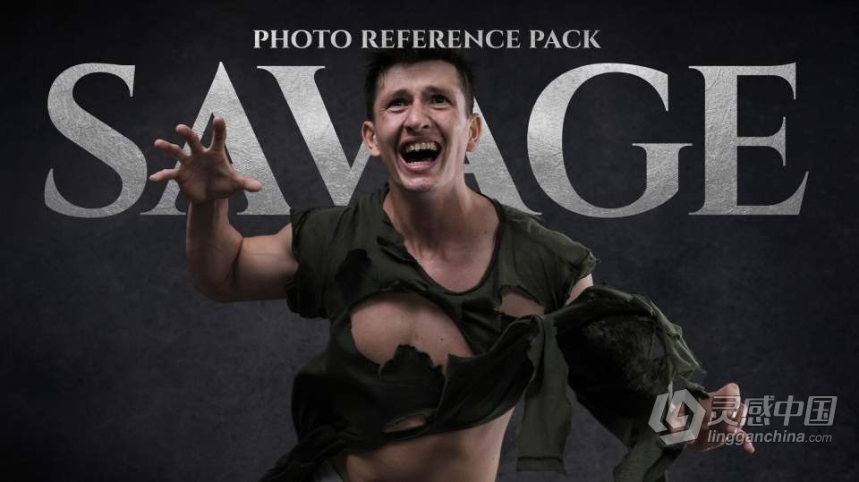 900张男性野性夸张动作表情人体造型高清参考图合集 Savage- Photo Reference Pack For Artists 901 JPEGs  灵感中国网 www.lingganchina.com
