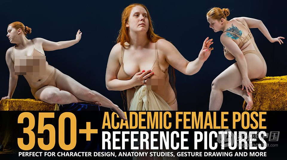 350张肥胖女性人体姿势造型高清参考图合集 350+ Academic Female Pose Reference Pictures  灵感中国网 www.lingganchina.com