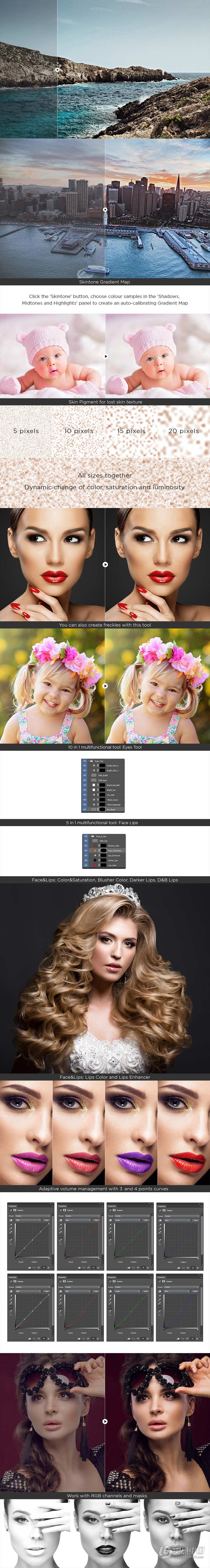 终极人像精修磨皮润饰扩展PS插件 Ultimate Retouch Panel 3.9.1 汉化版  灵感中国网 www.lingganchina.com