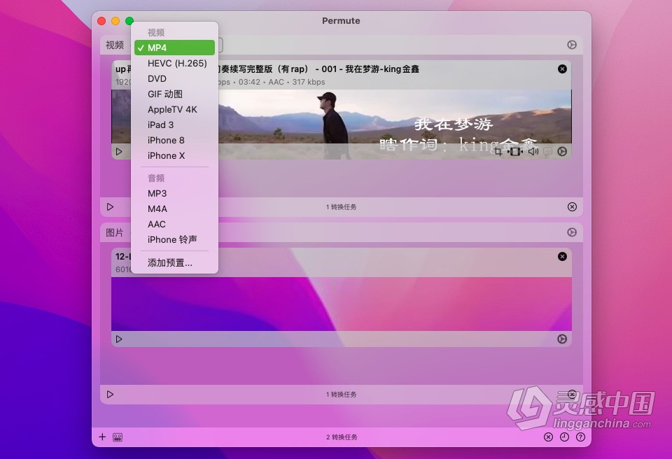 Permute 3 V3.10.5（2684）for Mac 中文激活版 mac强大的多媒体视频音频格式转换软件下载  灵感中国网 www.lingganchina.com