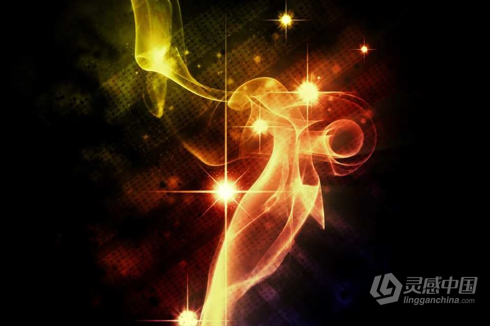 63种北极光图形烟雾渐变发光气泡光效PS笔刷 63 Lighting Brushes  灵感中国网 www.lingganchina.com