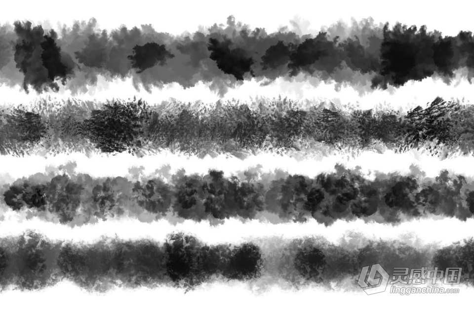 31种真实云彩白云水彩效果PS笔刷 31 Cloud Stroke Brushes  灵感中国网 www.lingganchina.com