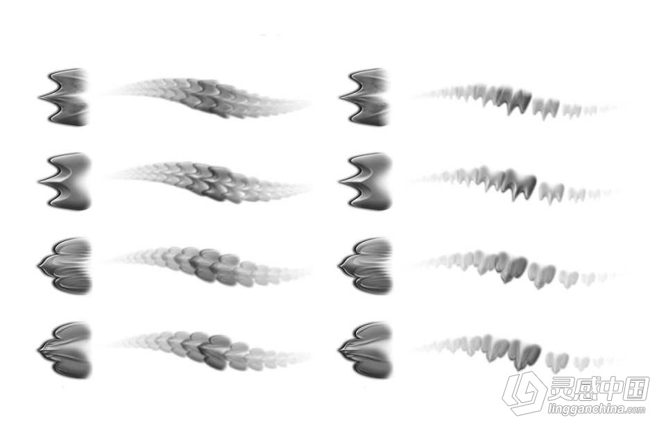 200款龙鳞纹有鳞爬行动物鳞片皮肤无缝纹理PS笔刷 Dragon Bundle Brushes  灵感中国网 www.lingganchina.com