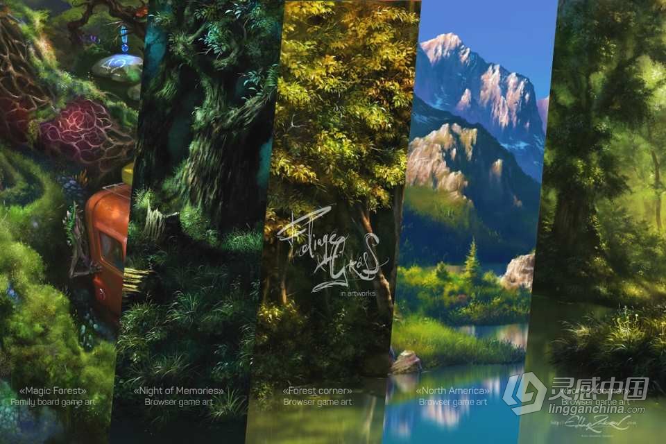 60种地表苔藓地衣草地叶子植物PS笔刷套装 60 Photoshop Foliage &amp; Grass brushes  灵感中国网 www.lingganchina.com