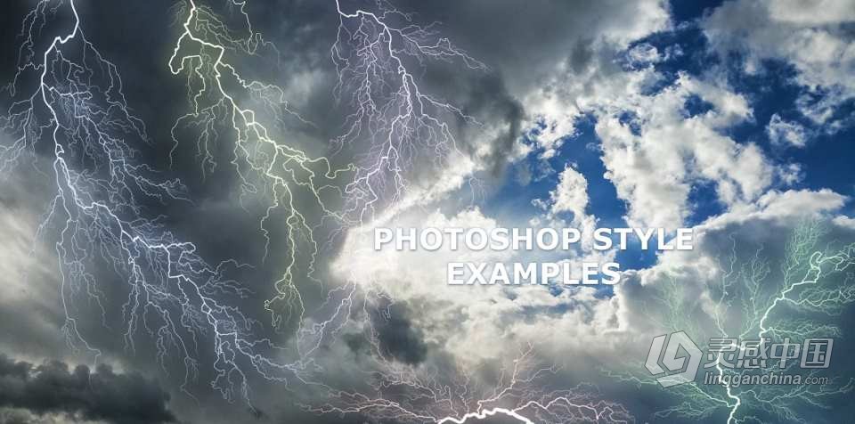 【PS笔刷】102个雷击闪电高压电流特效PS笔刷 102 Lightning Brushes  灵感中国网 www.lingganchina.com