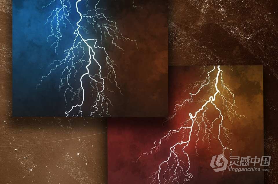 【PS笔刷】102个雷击闪电高压电流特效PS笔刷 102 Lightning Brushes  灵感中国社区 www.lingganchina.com