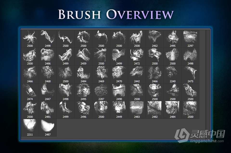 【PS笔刷】52个海浪水花液体飞溅效果PS笔刷Affinity画笔Procreate笔刷 52 Blubber Brushes  灵感中国网 www.lingganchina.com