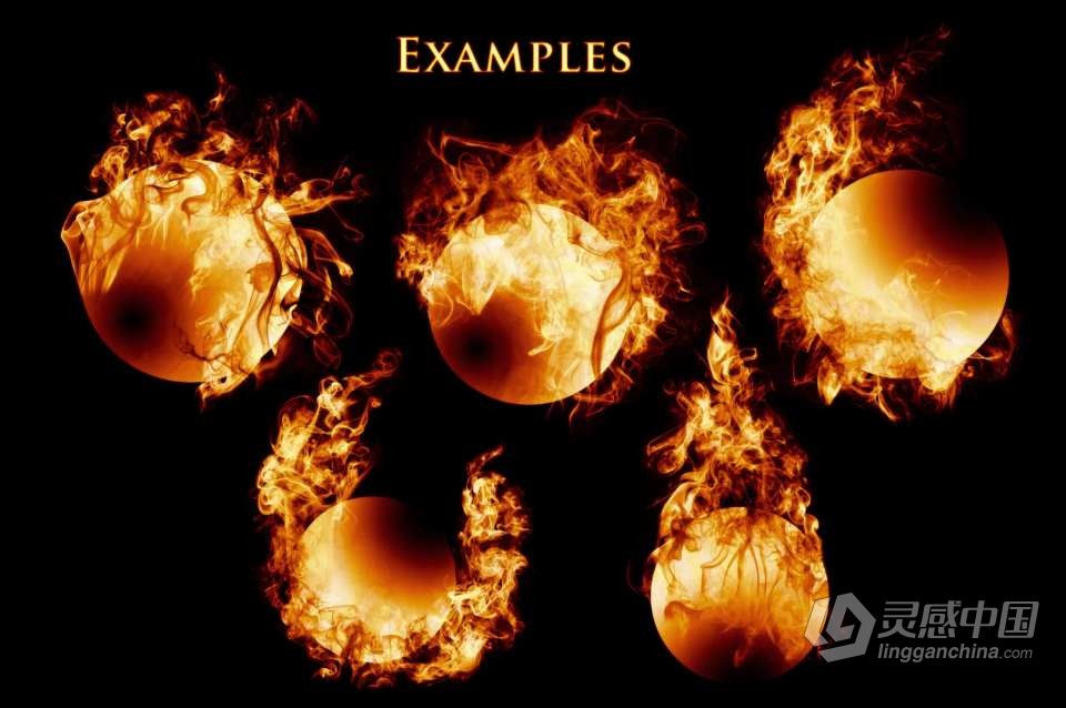 【PS笔刷】33个魔法火球太阳燃烧星球爆炸PS笔刷Affinity画笔Procreate笔刷 33 Fireball Brushes  灵感中国网 www.lingganchina.com