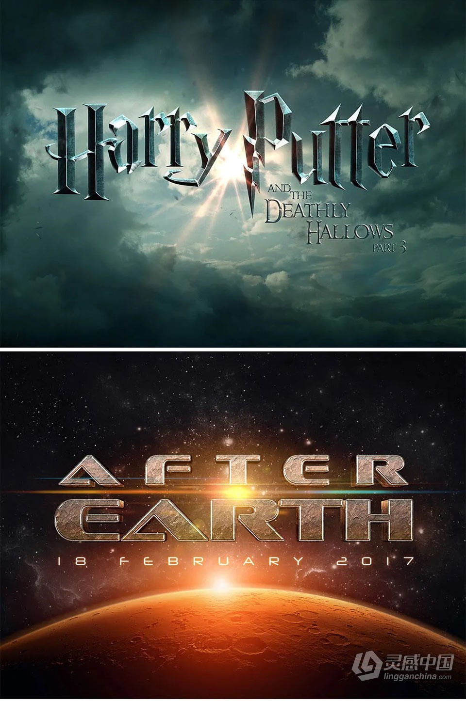 【PS样式】200多个电影卡通水彩复古3D文字效果 Photoshop文本样式合集 200+ Photoshop Text Effects Bundle  灵感中国网 www.lingganchina.com