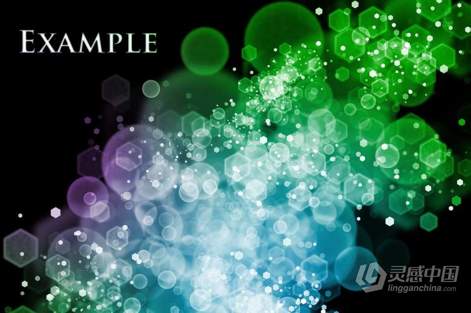 【PS笔刷】60个发光圆点菱形散景光斑PS笔刷Affinity画笔Procreate笔刷 60 Bokeh Brushes &amp; PNGs  灵感中国网 www.lingganchina.com