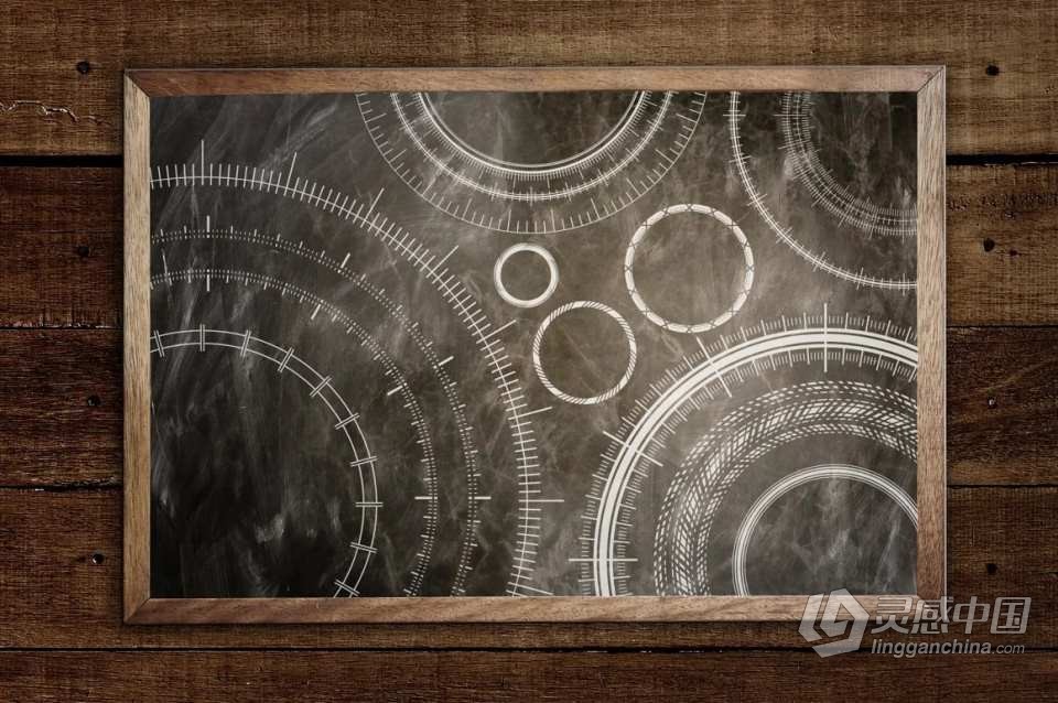 【PS笔刷】198种简单的未来派圆形圆环图案PS笔刷Affinity画笔Procreate笔刷 198 Simple Futuristic Circle Bru  灵感中国网 www.lingganchina.com