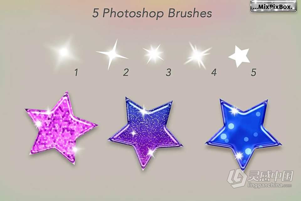 【PS样式】44个闪亮发光和渐变光泽PS图层样式笔刷 Sparkling Glossy Layer Styles for PS  灵感中国网 www.lingganchina.com
