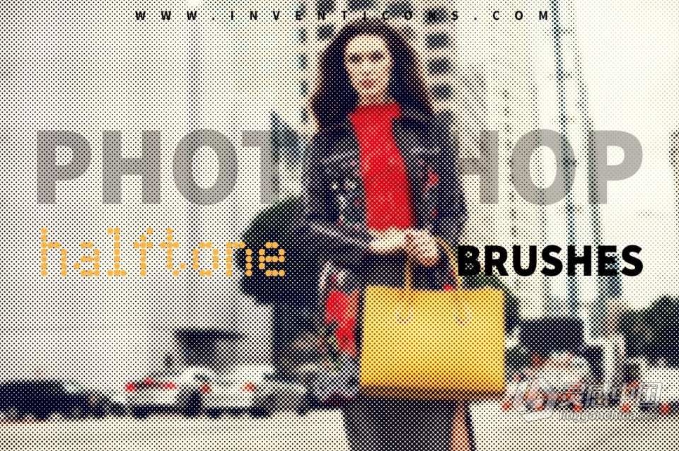【PS笔刷】60款半色调效果PS笔刷 halftone photoshop brushes  灵感中国网 www.lingganchina.com