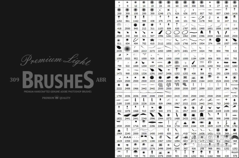 【PS笔刷】309+16 支高清眼神光灯光光效PS画笔笔刷 Photoshop Light Effect Brushes  灵感中国网 www.lingganchina.com
