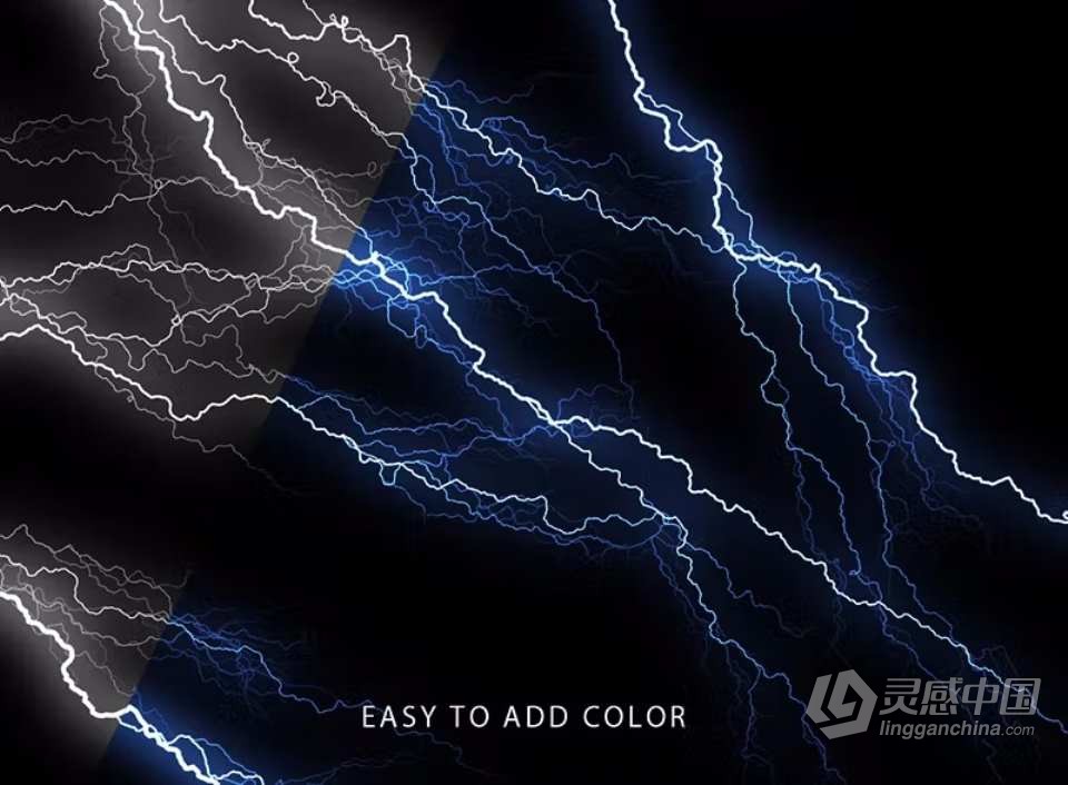 【PS笔刷】50支雷击闪电雷电效果Photoshop笔刷 50 Lightning Photoshop Brushes  灵感中国网 www.lingganchina.com