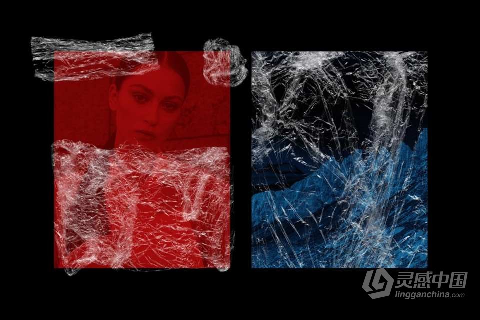【PS笔刷】198支透明塑料薄膜效果PS特效笔刷 198 Plastic Photoshop Brushes  灵感中国网 www.lingganchina.com