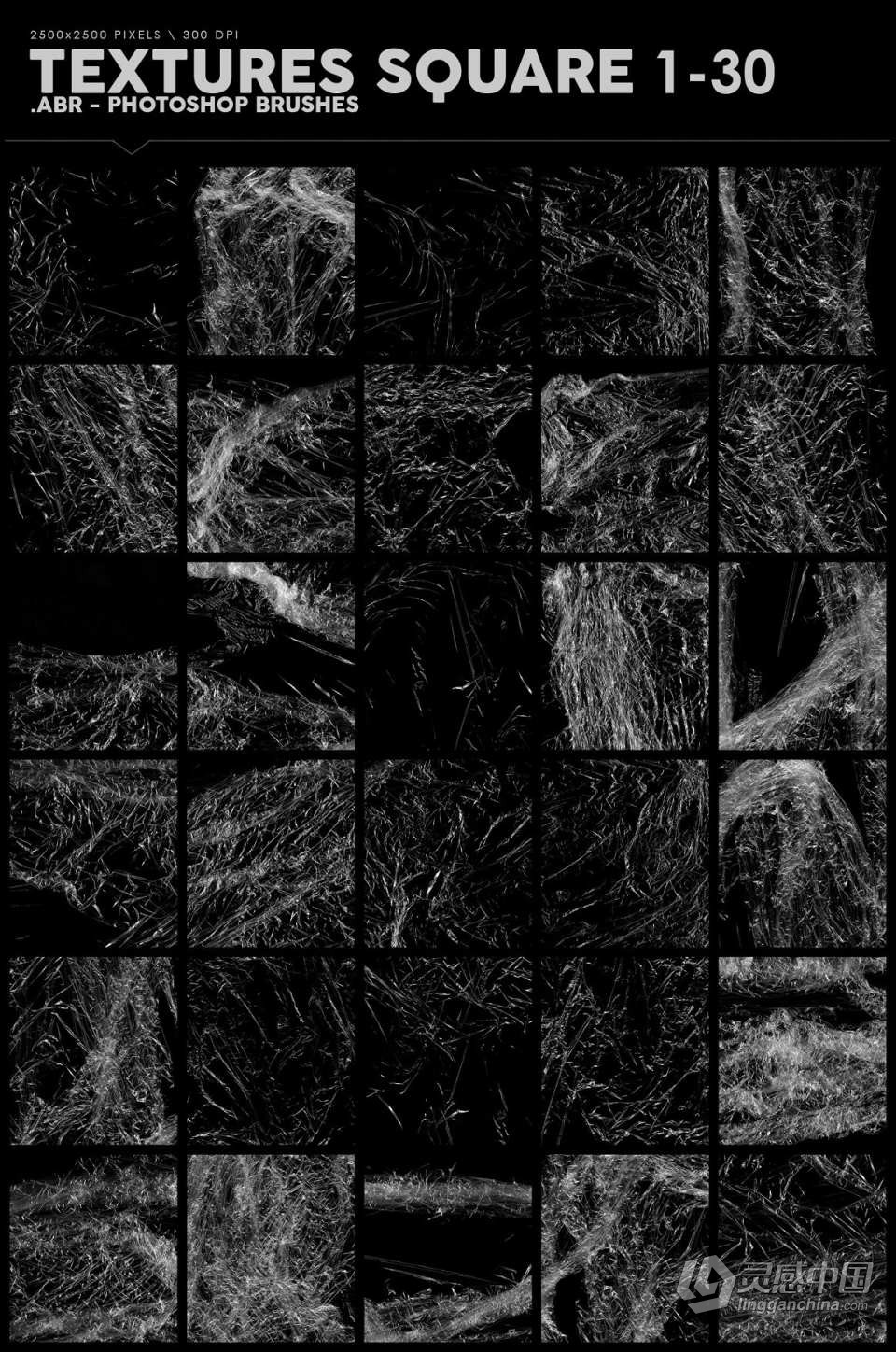 【PS笔刷】198支透明塑料薄膜效果PS特效笔刷 198 Plastic Photoshop Brushes  灵感中国网 www.lingganchina.com
