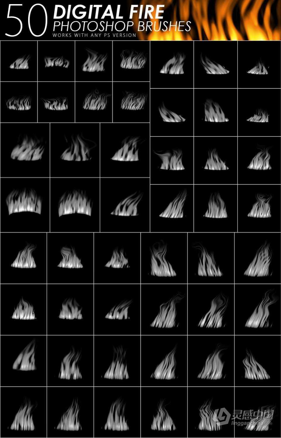 【PS笔刷】1505种雨雪火焰光线烟雾气泡灯光闪电特效PS笔刷合集包 1505 Visual Effects Photoshop Brushes  灵感中国社区 www.lingganchina.com