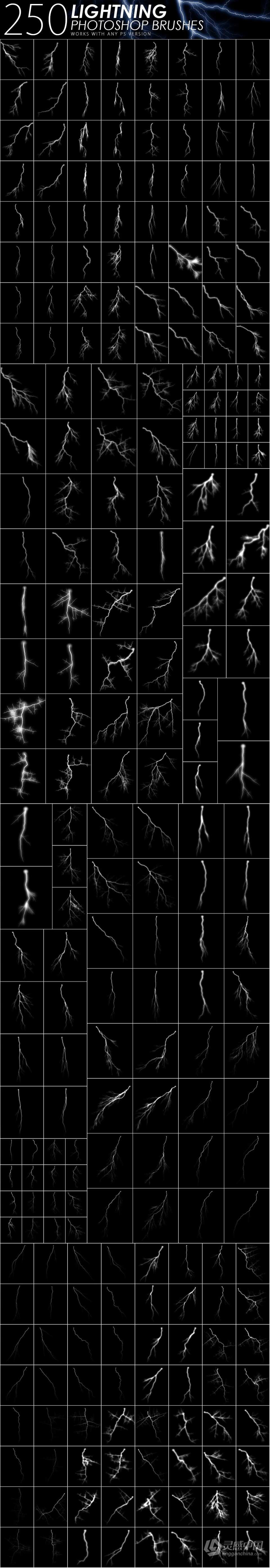 【PS笔刷】1505种雨雪火焰光线烟雾气泡灯光闪电特效PS笔刷合集包 1505 Visual Effects Photoshop Brushes  灵感中国社区 www.lingganchina.com