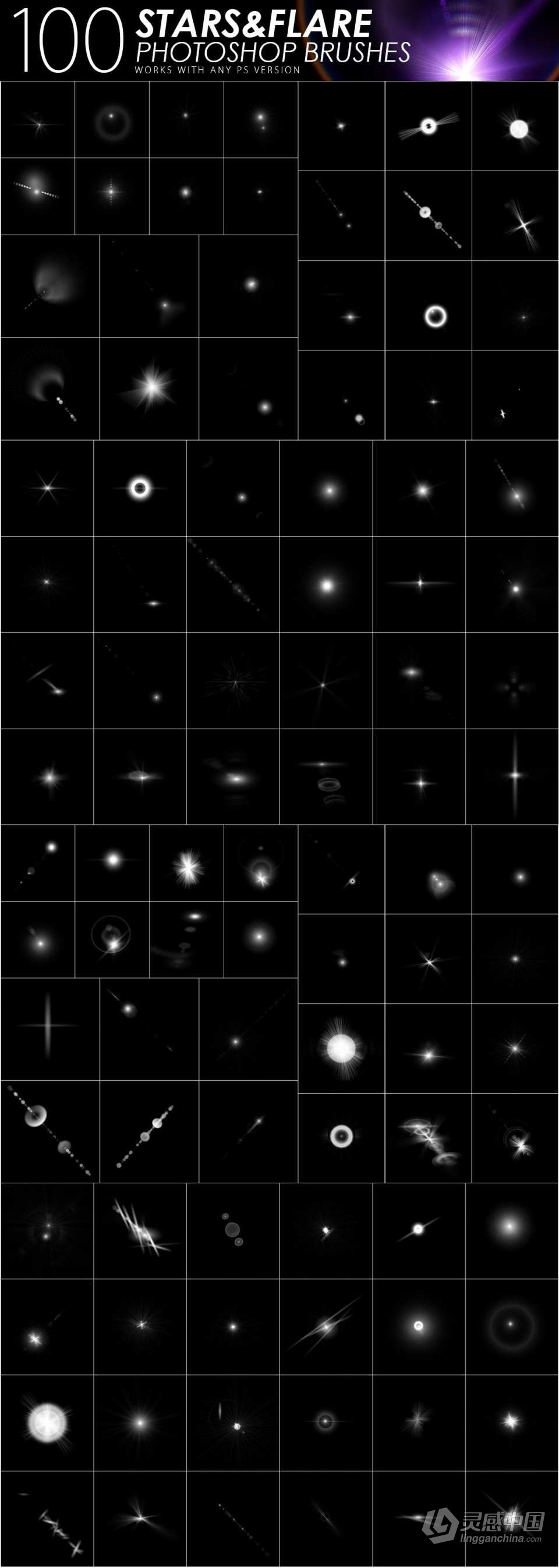 【PS笔刷】1505种雨雪火焰光线烟雾气泡灯光闪电特效PS笔刷合集包 1505 Visual Effects Photoshop Brushes  灵感中国社区 www.lingganchina.com