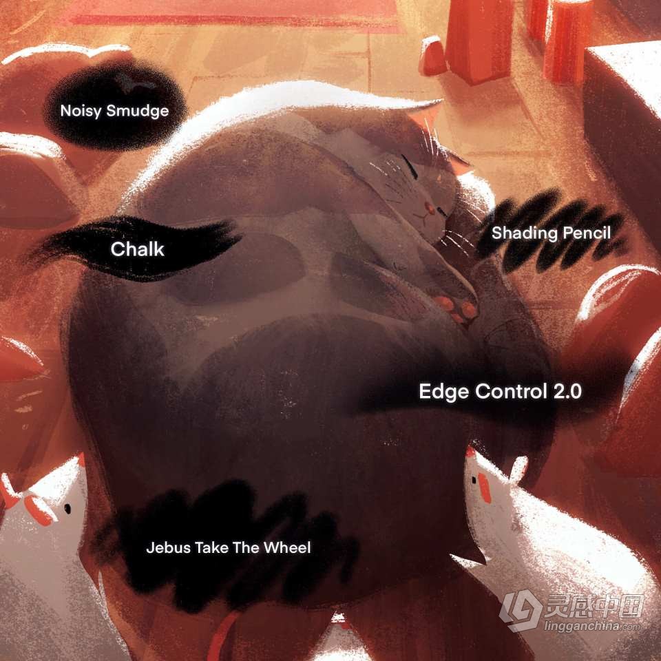Jingsketch 50套数字绘画Procreate笔刷画笔调色板与视频教程合集  灵感中国网 www.lingganchina.com