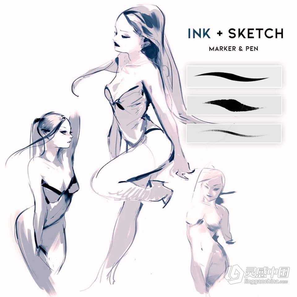 【Procreate/PS笔刷】RossDraws高级Procreate/PS画笔笔刷套装2.0 版 - Photoshop+Procreate画笔（2022  灵感中国网 www.lingganchina.com