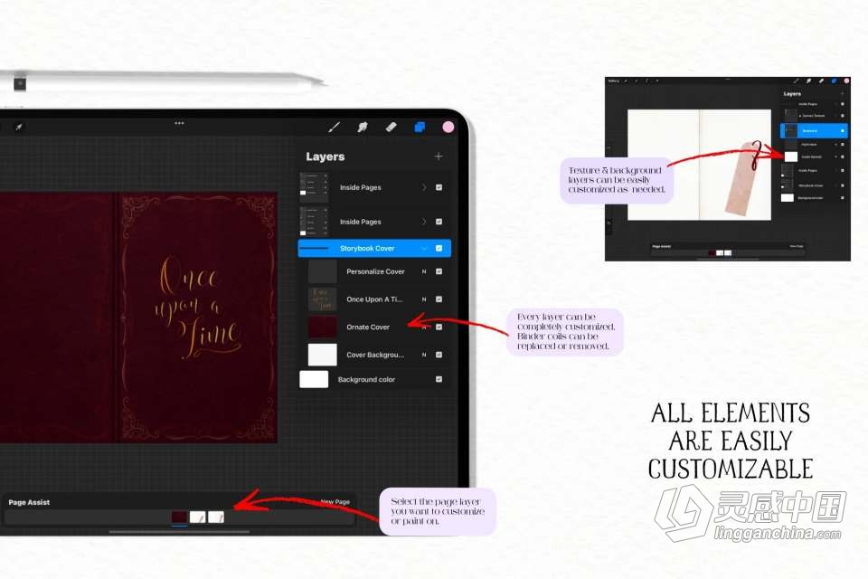 【Procreate笔刷】儿童插图故事书Procreate笔刷画笔 Storybook Kit For Procreate  灵感中国网 www.lingganchina.com