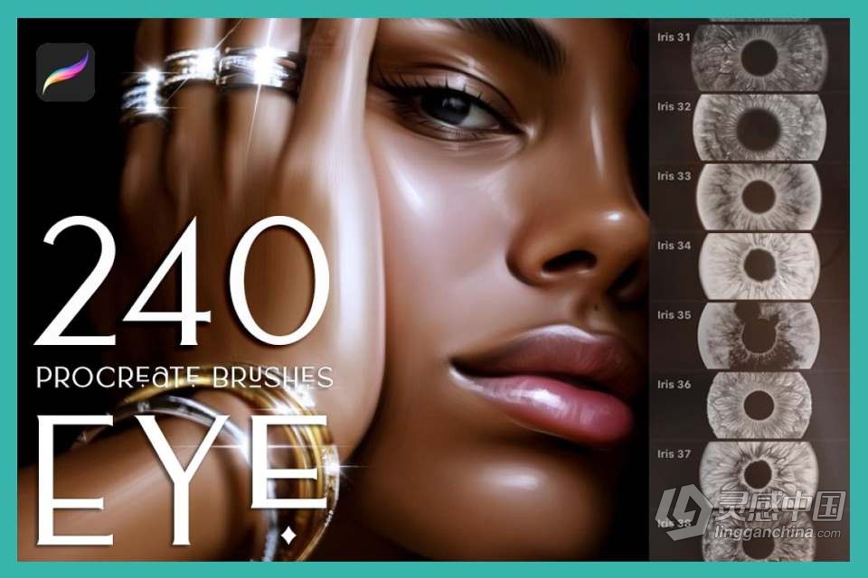 【Procreate笔刷】930人像化妆彩妆画笔套装Procreate笔刷 1760 Procreate Makeup Brushes  灵感中国网 www.lingganchina.com