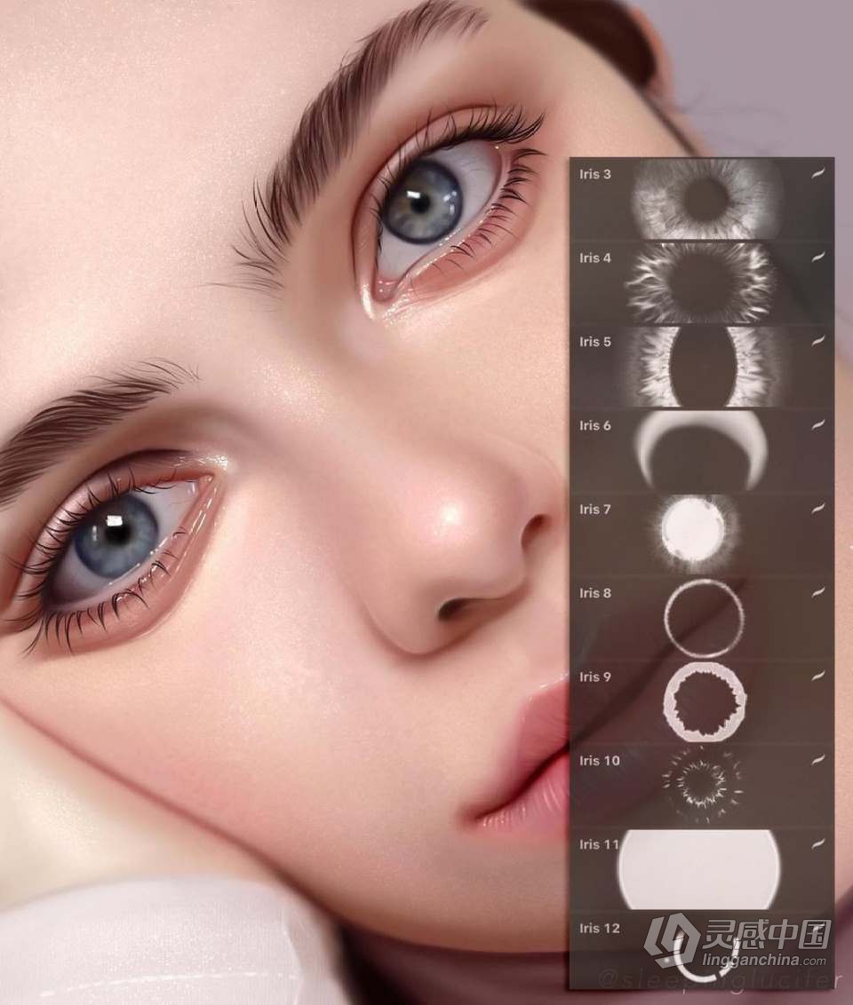 【Procreate笔刷】930人像化妆彩妆画笔套装Procreate笔刷 1760 Procreate Makeup Brushes  灵感中国网 www.lingganchina.com