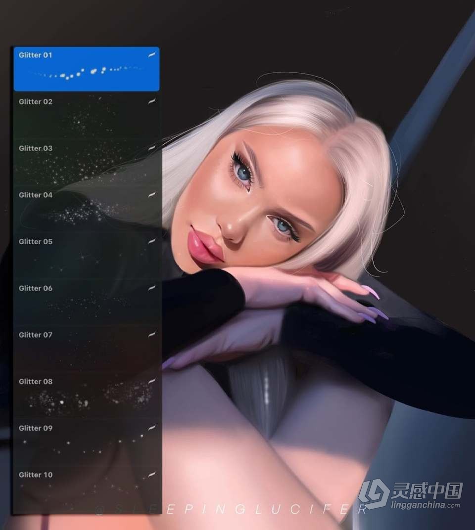 【Procreate笔刷】930人像化妆彩妆画笔套装Procreate笔刷 1760 Procreate Makeup Brushes  灵感中国网 www.lingganchina.com