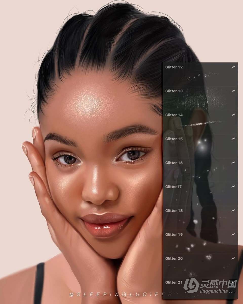 【Procreate笔刷】930人像化妆彩妆画笔套装Procreate笔刷 1760 Procreate Makeup Brushes  灵感中国网 www.lingganchina.com