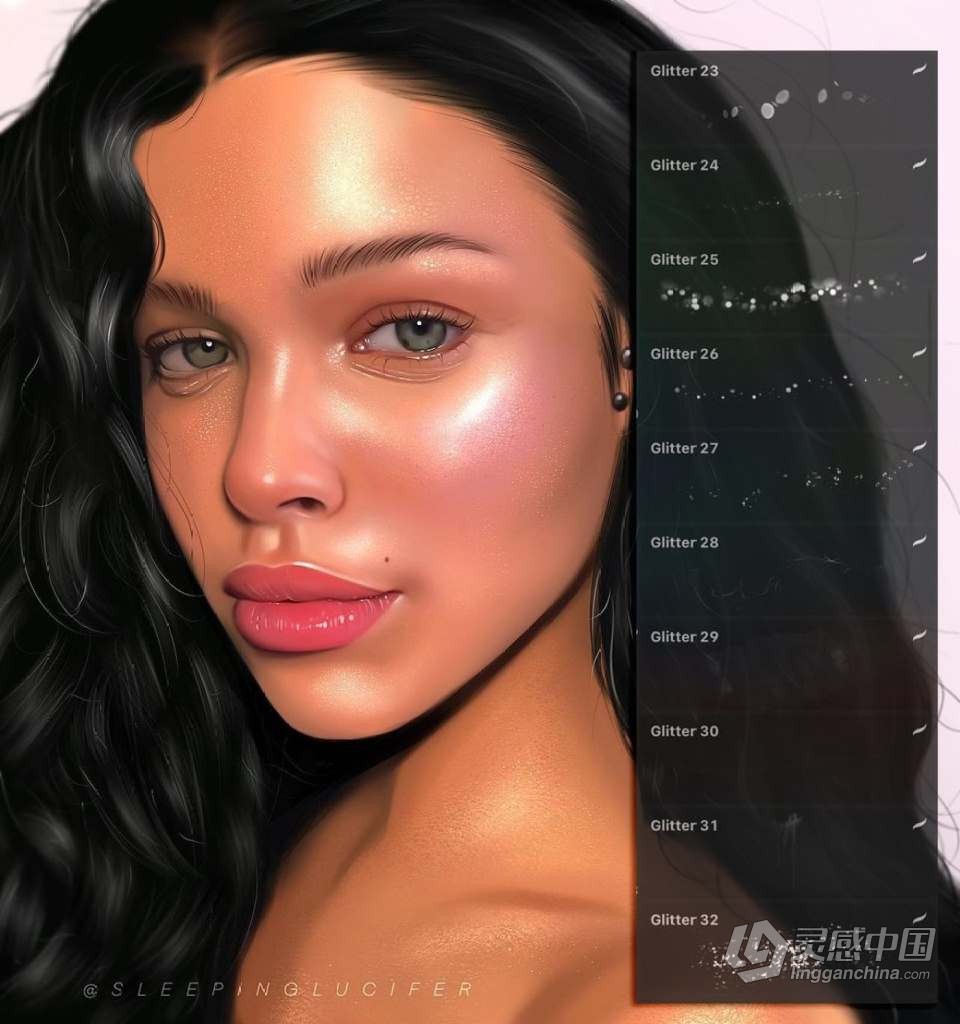 【Procreate笔刷】930人像化妆彩妆画笔套装Procreate笔刷 1760 Procreate Makeup Brushes  灵感中国网 www.lingganchina.com