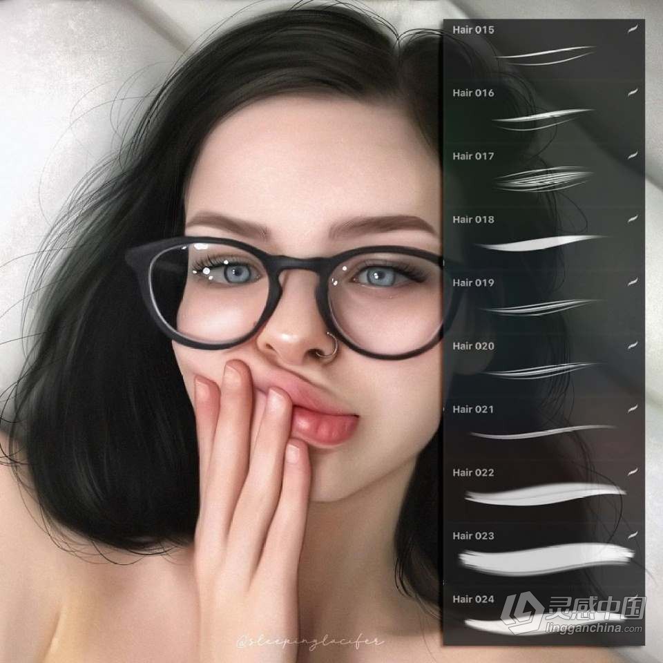 【Procreate笔刷】930人像化妆彩妆画笔套装Procreate笔刷 1760 Procreate Makeup Brushes  灵感中国网 www.lingganchina.com