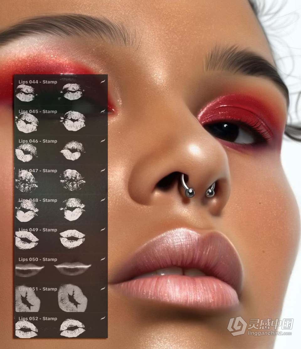 【Procreate笔刷】930人像化妆彩妆画笔套装Procreate笔刷 1760 Procreate Makeup Brushes  灵感中国网 www.lingganchina.com