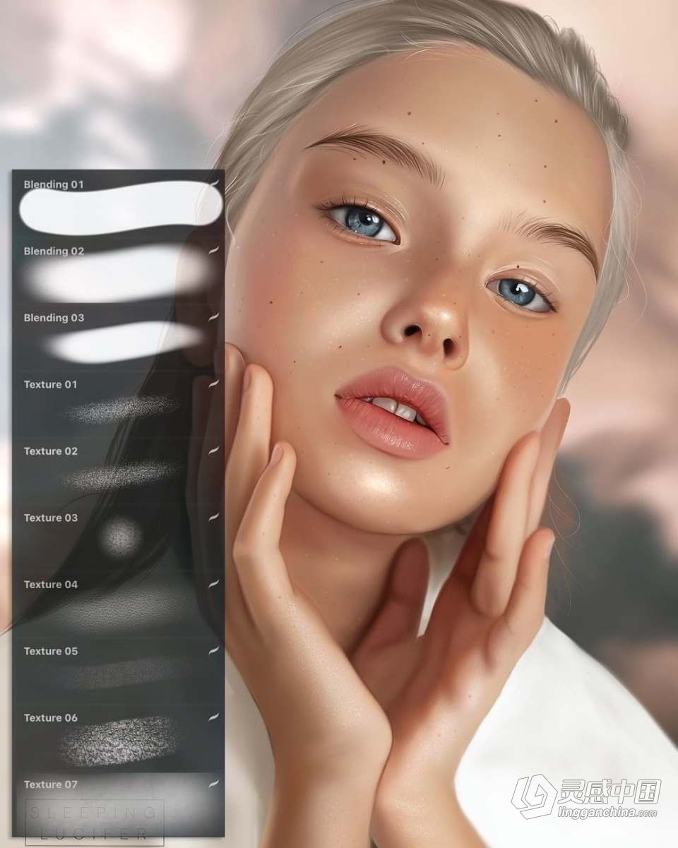 【Procreate笔刷】930人像化妆彩妆画笔套装Procreate笔刷 1760 Procreate Makeup Brushes  灵感中国网 www.lingganchina.com