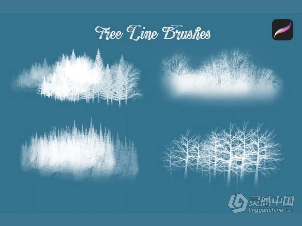 【Procreate笔刷】森林故事画笔套装Procreate笔刷 Forest Tales Procreate Brushes  灵感中国网 www.lingganchina.com