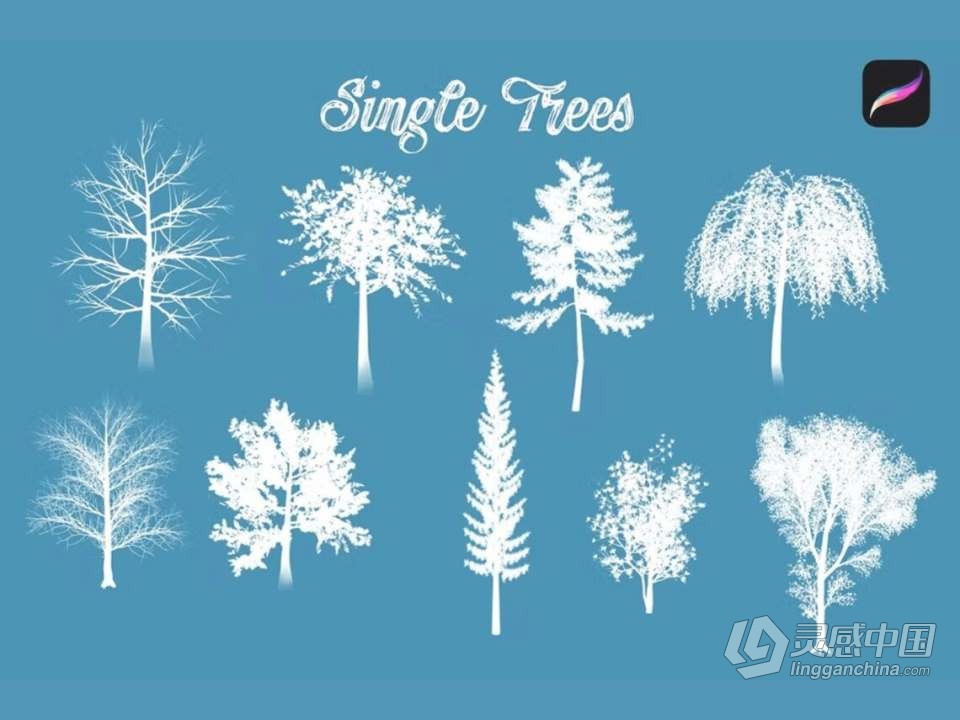 【Procreate笔刷】森林故事画笔套装Procreate笔刷 Forest Tales Procreate Brushes  灵感中国网 www.lingganchina.com