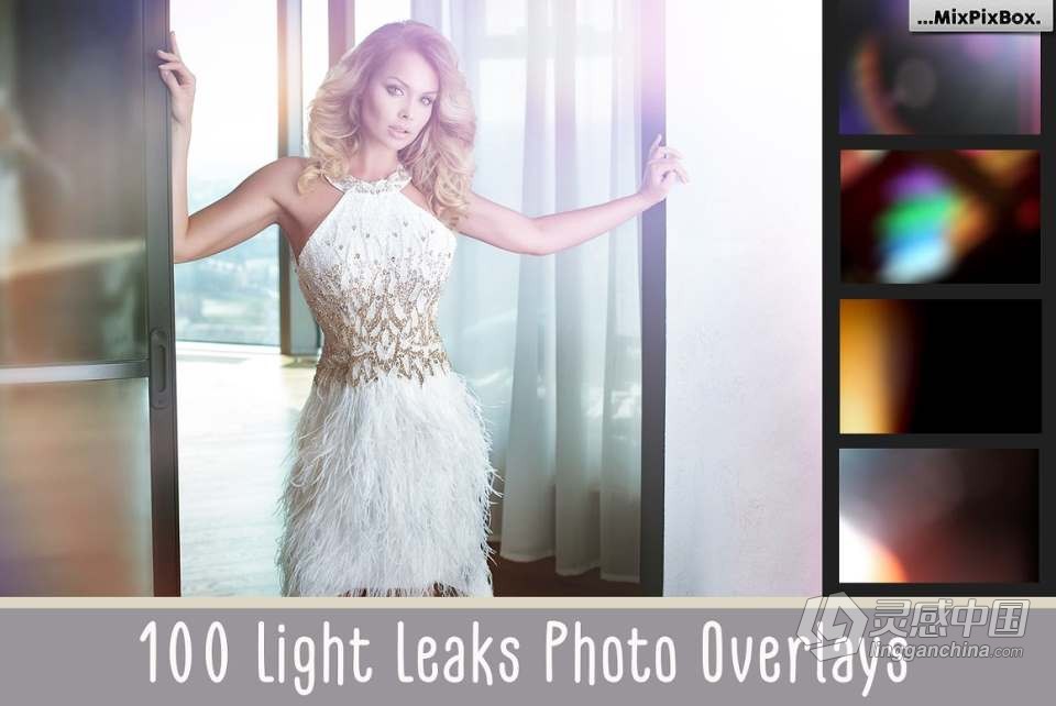 100张镜头漏光反射聚焦炫光光效照片合成叠加素材 100 Light Leaks Overlay  灵感中国网 www.lingganchina.com