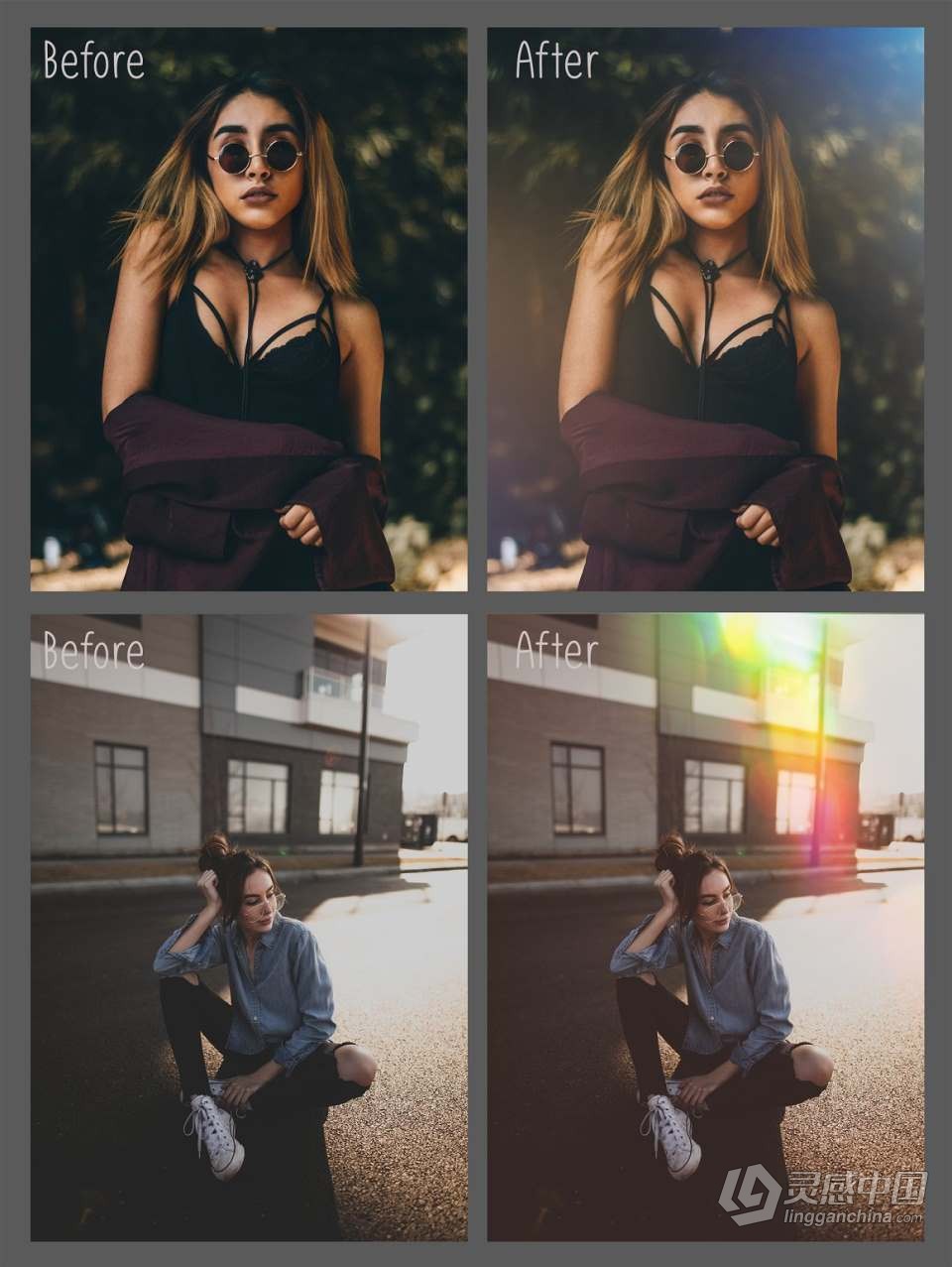 100张镜头漏光反射聚焦炫光光效照片合成叠加素材 100 Light Leaks Overlay  灵感中国网 www.lingganchina.com