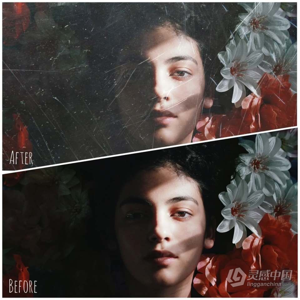 15张复古仿旧灰尘划痕胶片摄影合成特效照片叠加素材 Dust And Scratches Film Overlays  灵感中国网 www.lingganchina.com