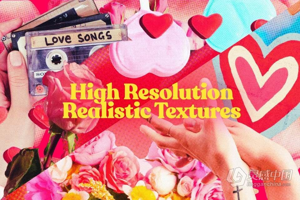 47张复古怀旧纹理情人节爱情婚礼元素剪贴画PNG图片素材 Studio 2am – Lover’s Scrapbook：Valentines Cuts  灵感中国网 www.lingganchina.com