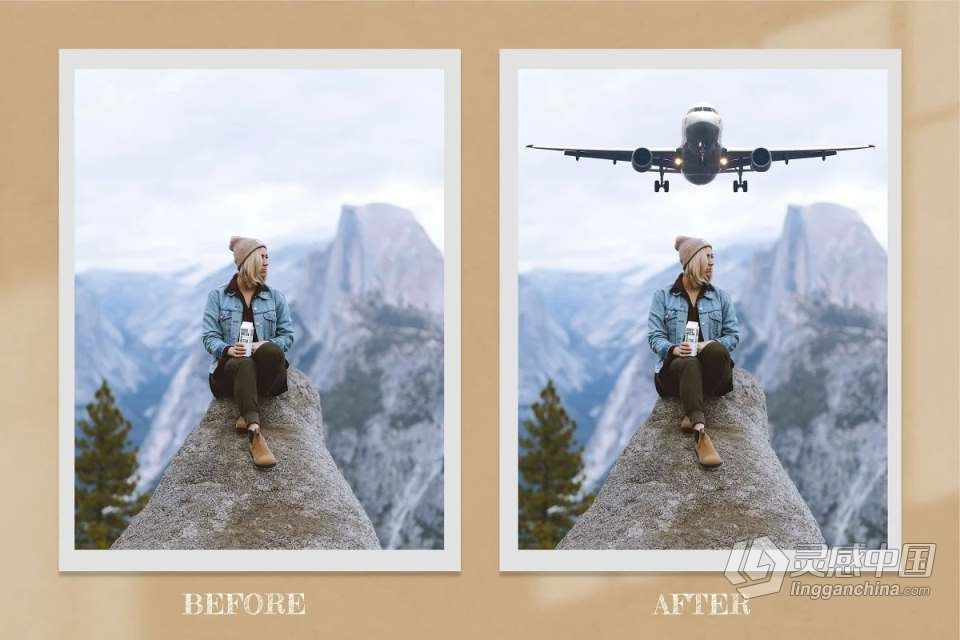 30款民航客机空军战斗机飞机航空器照片合成叠加素材 Aircraft Photoshop Editing Overlays  灵感中国网 www.lingganchina.com