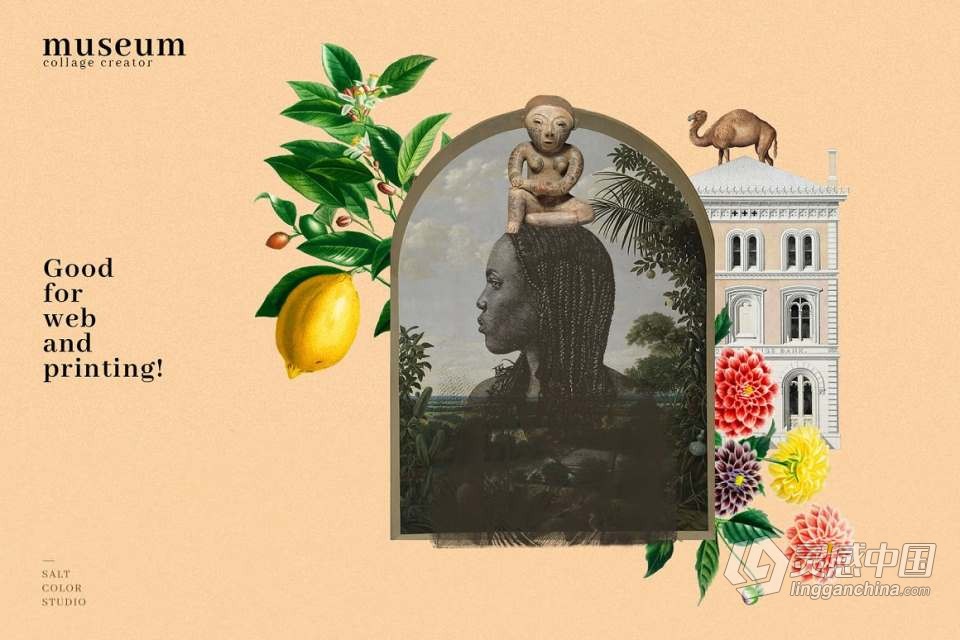 700+博物馆收藏复古人像旧物件插图剪贴画设计PNG图片素材 Museum Collage Creator  灵感中国网 www.lingganchina.com