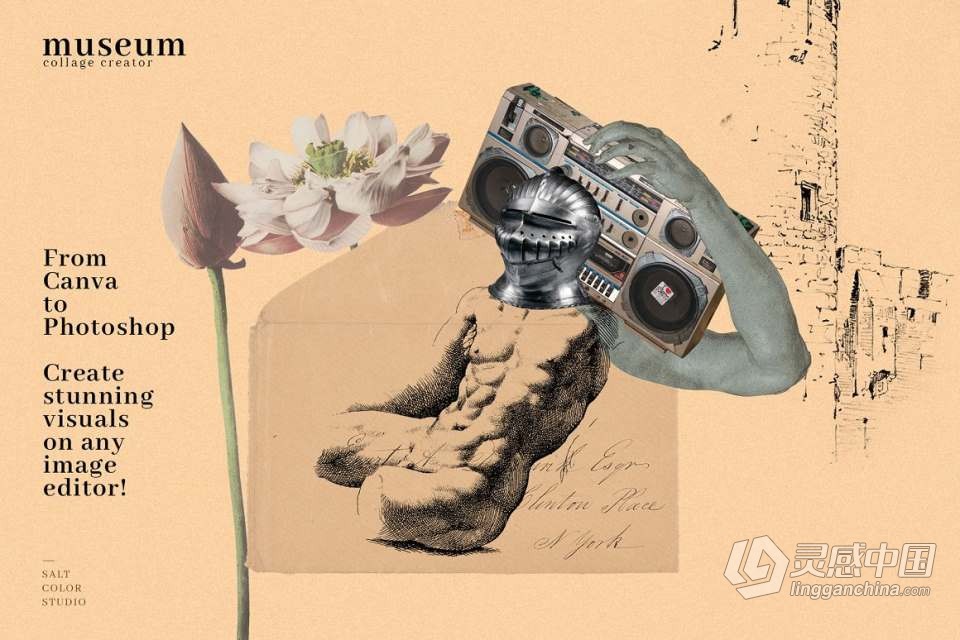 700+博物馆收藏复古人像旧物件插图剪贴画设计PNG图片素材 Museum Collage Creator  灵感中国网 www.lingganchina.com